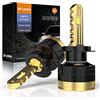 D-Lumina Lampadine LED H7 Canbus,120W 30000LM Kit LED chiave dorata High Lumens Bianco 6500K,IP68 Impermeabile e Sistema di Raffreddamento Avanzato,2 Confezione