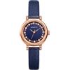 JewelryWe - Orologio da Polso Analogico da Donna, Cinturino in Pelle, Numero in Zircone, Idee Regalo per Ragazza
