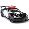 Siku 1545, Auto della polizia Chevrolet Corvette ZR1, Metallo,Plastica, Nero,Bianco, Cofano apribile, Design auto della polizia USA