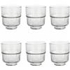 GALILEO Set 6 bicchieri impilabili 340 ml in vetro, decoro righe, trasparenti, Vertical Sibilla