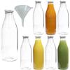 mikken Viva-Haushaltswaren - Bottiglie di Vetro/Latte Biberon da 250 ML con Tappo a Vite - argentate e Imbuto, Vetro, Coperchio Bianco, 8 x 1000ml