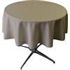 LA Linen Tovaglia Rotonda in Popeline di Poliestere, Poliestere, Grey Dark, 147,32 cm
