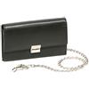 LEAS Portafoglio di Cameriere tassista con Catena Cromo, Vera Pelle, Nero Chain-Series''