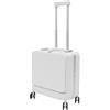 Owneed Valigia trolley, valigia da viaggio leggera con lucchetto a combinazione, porta bevande, 4 ruote, per pendolari al lavoro o viaggi d'affari, 40 x 23 x 45 cm (bianco)
