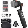 Hohem iSteady Pro 4 Fotocamera d'azione Gimbal 3-Asse Stabilizzatore antispruzzo per GoPro Hero 13/12/11/10/9/8/7/6/5/4/3,DJI OSMO Action,Insta360 ONE R,Sony RX0,Montaggio rapido,14 ore di autonomia