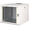 DIGITUS Armadio di rete - Rack da 19 pollici - 9U - 600 mm x 600 mm (LxP) - Profondità utile 450 mm - Montaggio a parete - Portata 100 kg - Porta in vetro di sicurezza - IP20 - Serie Unique - Grigio