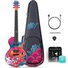 Enya Nova Go Sonic chitarra elettrica in fibra di carbonio Loong | Altoparlante wireless 10W, preset integrati, cavo di ricarica e chiave di regolazione incluse