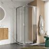 DEGHI Box doccia 90x90 cm semicircolare scorrevole con vetro stampato e profilo cromo 190h - Mirea