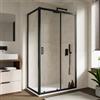 DEGHI Box doccia 75x110 cm scorrevole con vetro trasparente e profilo nero 190h - Mirea