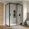 DEGHI Box doccia 80x140 cm scorrevole con vetro trasparente e profilo nero 190h - Mirea