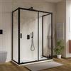 DEGHI Box 3 lati 70x140x70 cm scorrevole con vetro trasparente e profilo nero 190h - Mirea