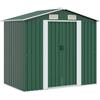 vidaXL Capanno per Attrezzi in Metallo Verde 204x132x186 cm