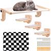 Outtybrave Gatto amacaparete, mobili da parete in legno, scaffali e posatoi, mensola per gatti per interni con peluche, piattaforma per sonno, gioco e arrampicata