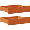 vidaXL Cassettoni per Letto 2pz Marrone Cera 75x55x17 cm Legno di Pino