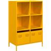 vidaXL Credenza Giallo Senape 68x39x103,5 cm in Acciaio