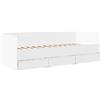 vidaXL Divano Letto con Cassetti senza Materasso Bianco 90x200 cm