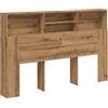 vidaXL Mobiletto con testiera in rovere artigianale 180x19x103,