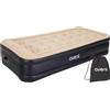 AVENLI Materasso Gonfiabile High Raised Twin Size Jilong Cm 196x97x47 Floccato Beige con Pompa Elettrica Integrata e Borsone
