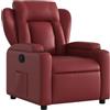 vidaXL Poltrona Reclinabile Rosso Vino in Similpelle