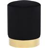 vidaXL Sgabello Nero e Oro in Velluto 28 x 36 cm