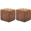 vidaXL Pouf 2 pz Marrone 30x30x30 cm in Similpelle Scamosciata