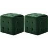 vidaXL Pouf 2 pz Verde 30x30x30 cm in Velluto