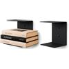 Audace Assenza Libreria Invisibile da Parete - Mensola a Muro in Metallo per Libri, Libreria Verticale in Acciaio 16x13x20 cm, Nero Opaco, Set 2 pz