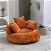 YanguVibes Lazy Sofa - Poltrona a 1 posto, con schienale alto, divano senza ossa, con cuscino, per camera da letto, colore arancione