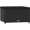 vidaXL Poggiapiedi da Giardino con Cuscino in Polyrattan Nero