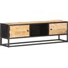 vidaXL Mobile Porta TV con Anta Intagliata 130x30x40cm in Mango Grezzo