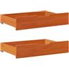 vidaXL Cassettoni per Letto 2pz Marrone Cera 80x55x17 cm Legno di Pino