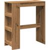 vidaXL Tavolo Bar con Rastrelliera Rovere 90x40x103,5 cm Multistrato