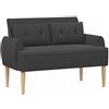 vidaXL Loveseat con bottoni imbottiti Grigio Scuro 117 x 67 x 77 cm