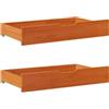 vidaXL Cassettoni per Letto 2pz Marrone Cera 95x55x17 cm Legno di Pino