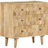 vidaXL Cassettiera 70x35x70 cm in Legno Massello di Mango