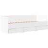 vidaXL Divano Letto con Cassetti senza Materasso Bianco 90x190 cm