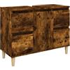 vidaXL Mobile Lavabo Rovere Fumo 80x33x60 cm in Legno Multistrato