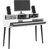 vidaXL Scrivania studio Bianco 110 x 42,5 x 36 cm Legno ingegnerizzato