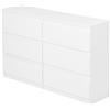 GOKHOMX Cassettiera per camera da letto, 6 cassetti, 120 cm, lunghezza e cassettiera bianca moderna, mobile con cassetti, armadio per camera da letto, soggiorno, ingresso o ufficio (bianco, 120 x 30 x