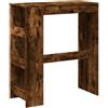 vidaXL Tavolo Bar con Rastrelliera Rovere 90x40x103,5 cm Multistrato