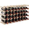 COSTWAY Portabottiglie per Vino in Legno, Scaffale per Vino 36 Bottiglie con Struttura Stabile in Legno Massello, Scaffale Espositivo per Vino a 5 Livelli, 44,5x24x86 cm