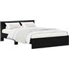 vidaXL Struttura letto con testata Rovere Nero 120 x 200 cm