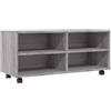 vidaXL Mobile TV con Ruote Grigio Sonoma 90x35x35cm Legno Multistrato