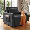 Xbro Poltrona Letto 3 in 1 Estraibile, Poltrona Letto Singolo Compatta per Ospiti e Piccoli Spazi, Divano Letto Salvaspazio con Tasche Laterali, 83x83x75 cm/Letto 196x69 cm, Grigio Scuro