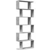 vidaXL Libreria Divisorio 6Piani Grigio Cemento 70x24x193cm Truciolato