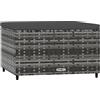 vidaXL Poggiapiedi da Giardino con Cuscino in Polyrattan Grigio