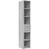 vidaXL Credenza Grigio Sonoma 30x42,5x185 cm in Legno Multistrato