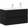 vidaXL Mobile Lavabo Rovere Nero 80x38,5x45 cm in Legno Multistrato