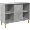 vidaXL Armadietto da Bagno Grigio Cemento 80x33x60cm Legno Multistrato