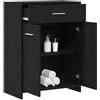 vidaXL Mobile da Bagno Rovere Nero 60 x 33 x 80 cm | Abbastanza spazio per tutto quello che ti serve, La finitura in rovere nero si abbina bene a qualsiasi arredamento,